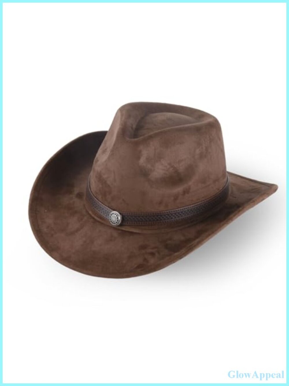 Faux Leather Cowboy Hat Vintage Western Wide Brim Adjustable Unisex